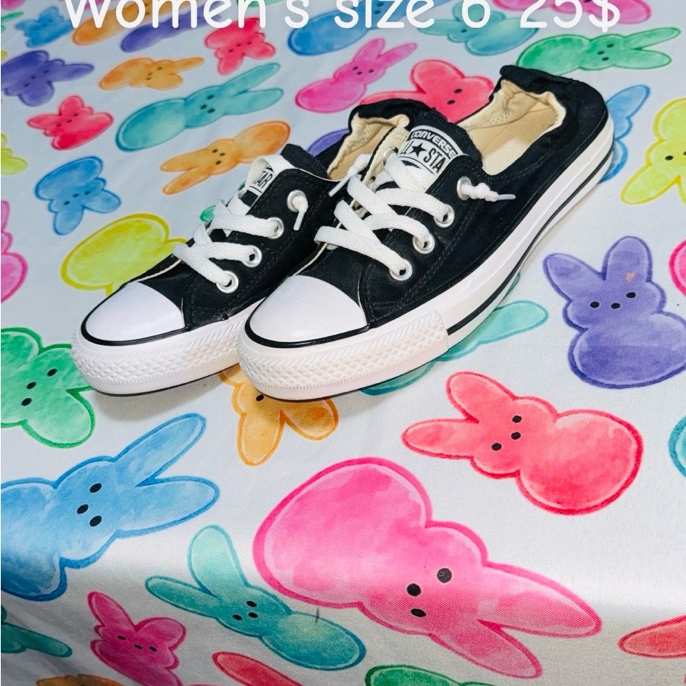 Converse Kids Black and White Low-Top Slip-On Sneakers